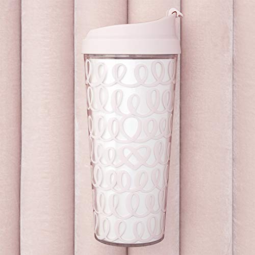 Kate Spade New York Bridal 16 Ounce Insulated Travel Mug, Double Wall Thermal Tumbler For Coffee/Tea, Heart Knot (Pink) #TOP2