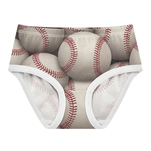 Toddlers Underwear Floral 2t Cotton Panties Little Girl Flower Kids Undies Briefs Baseball Print White Red