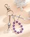 Blushtier Holy Water Bottle Keychain with Rosary Beads Crucifix, Catholic Easter Gift for Easter Basket Stuffer Party Favor(Purple,Classic)