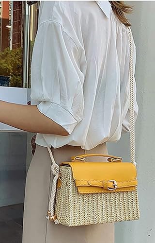 Bolso tote casual de playa tejido en paja miniatura 2