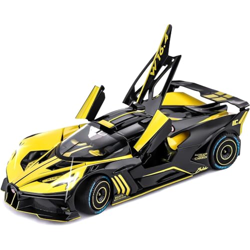 Image of 1:24 Scale Bolide Toy Car Diecast Metal Cars Die Cast Metal Pullback Car with Openable 6 Doors, Light Music Boys Gifts Toys, Multicolor