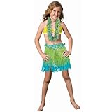 Amscan Hawaiian Summer Luau Party 2-Tone Child Hula Skirt (1 Piece), Blue/Green, 16 x 7.3