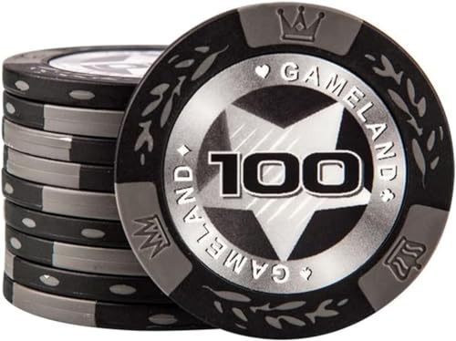 Yarsanor 14g Casino Chips with Denominations, Poker Clay Chips Monte Carlo Poker Chips for Texas Holdem Blackjack Gambling Poker Set (Size : 25PCS $100)