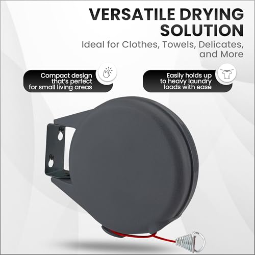 Quebec 15m Heavy Duty Retractable Washing Line Wall Mounted with Durable PVC Cover for Outdoor Use – Space Saving and Sturdy Clothes Line Drying Solution for Garden and Patio - Image 4