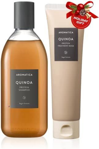 مجموعة شامبو كينوا للعناية بالشعر من أروماتيكا – مع سوبرفوودز كينوا ومستخلص الشوفان – للشعر التالف المصبوغ والمُعالج بالحرارة