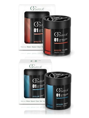 Image of Ocean Drift & Mystic Flora Gel Car Perfume | 140g Leakproof Air Freshener | Ocean Scent Car Perfume | Long-Lasting 35 Days | Premium Car Accessories | Floral Car freshener | Pack of 2