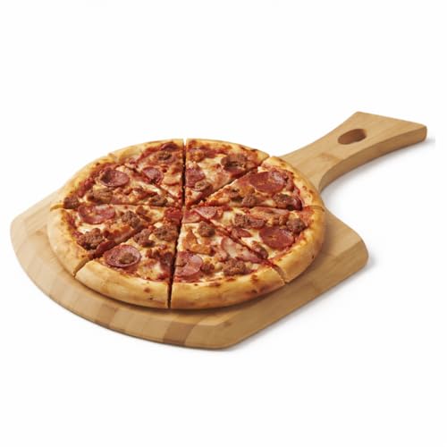 Wooden Pizza Peel 12 (30 cm) | Bamboo Pizza Paddle | 12 Inch Wooden Cutting Board | Chopping Board | Serving Charcuterie Meats Cheese & Bread