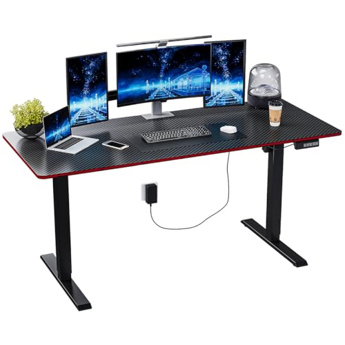 Reviews de Oficina Escritorio para comprar hoy. 44 SIMPLE HOGAR Escritorio de Oficina en 140 x 60 cm Casa Altura Ajustable Eléctrico Escritorio Gamer Ergonómico con Panel de Fibra de Carbono (Fibra de Carbono roja) (1.4M)