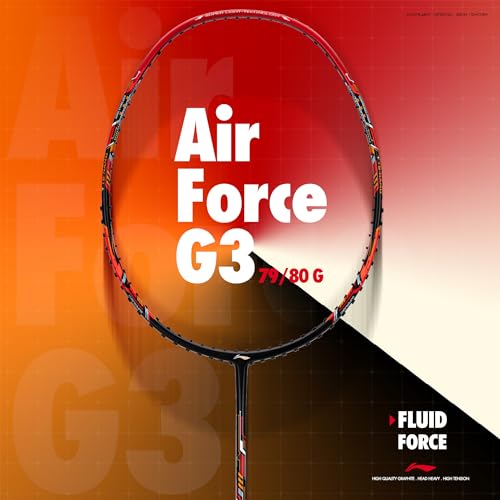 Image of Li-Ning Air Force G3 Badminton Racket with Full Cover | Max Tension : ≤30 lbs | Superlight Technology | Aerotec Beam | Dynamic Frame