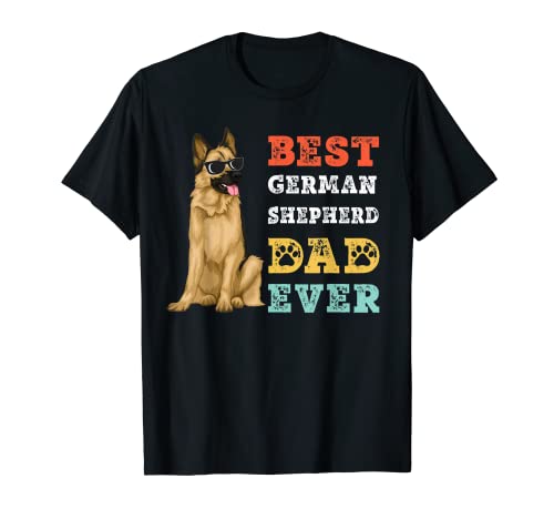 Retro Vintage Dog mejor pastor alemán papá nunca Camiseta