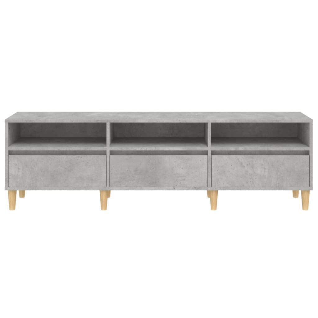 Mobile TV basso grigio cemento, 150 x 30 x 44,5 cm, in legno