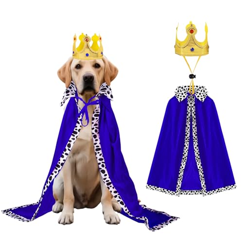 Halloween Dog Costume Royal King Prince Cape Costumes for Large D...