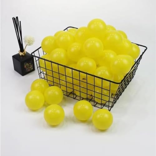 Aoasious ボールプール用カラーボール 100個 マカロンカラー3色 直径8cm 厚手でつぶれにくい 軽量・無毒 安全素材 室内遊び キッズ・幼児向け 知育 おうち遊び プレゼント (7厘米,黄色的)