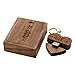 LXSINO 32GB Wood USB 3.0 Flash Drive With Laser Engraved Mr & Mrs Design - Wooden Heart Shape Memory Stick With Box for Wedding/Couple/Parents (Walnut)