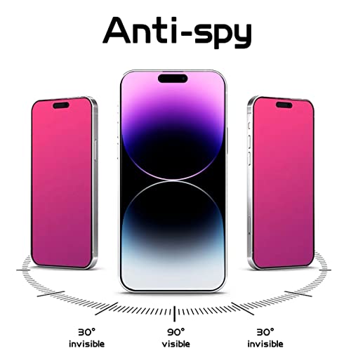 Image of Privacy Screen Protector for iPhone 14 Pro Max Tempered Glass [2 Pack] | Gradient Anti Spy Private Film Accessories Anti Blue Light 9H Hardness Easy Installation Bubble Free Case Friendly [6.7inch]