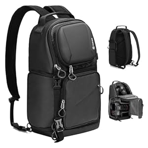 TARION Kameratasche Sling Kamerarucksack Klein: 2-in-1 Fotorucksack Kamera Sling Tasche 9L Fotografie mit Seitlicher Zugang Wasserdicht Regenhülle für DSLR SLR Spiegelreflex Reise TR-S(Kamerarucksack)