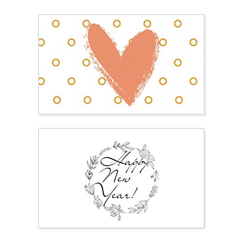 Tarjeta de felicitación de año nuevo con corazón de plantas para regalo