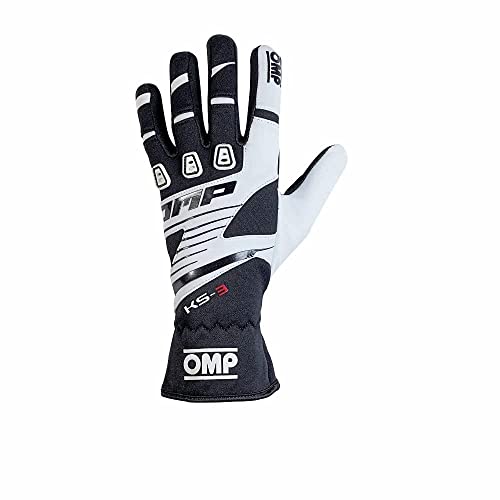 OMP KK02743E076XXS Gants de karting noir blanc