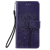 BELLETAS Galaxy A10E Case,A10E Wallet Case,[Cat and Tree Embossed] Leather Wallet Flip Protective Ca