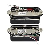 FLEOR Humbucker przetworniki z podwójną cewką, przetworniki na szyję i mostek, ceramiczny magnes kompatybilny z gitarą elektryczną w stylu LP, zamiennik, czarny