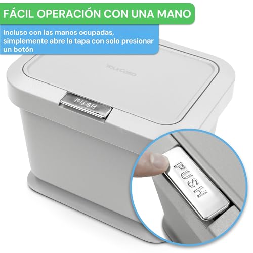 Miniatura 3 de Yourcasa Cubo De Basura Orgánica Para Cocina, 5 L, Tapa Con Mecanismo De Botón, Compostador Para Residuos Orgánicos Cotidianos, A Prueba De Olores