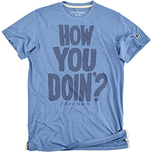 Popfunk Official Friends How You Doin' Joey Tribbiani Classic Slim Fit Ultrasoft Tri-Blend T-Shirt (2X-Large)