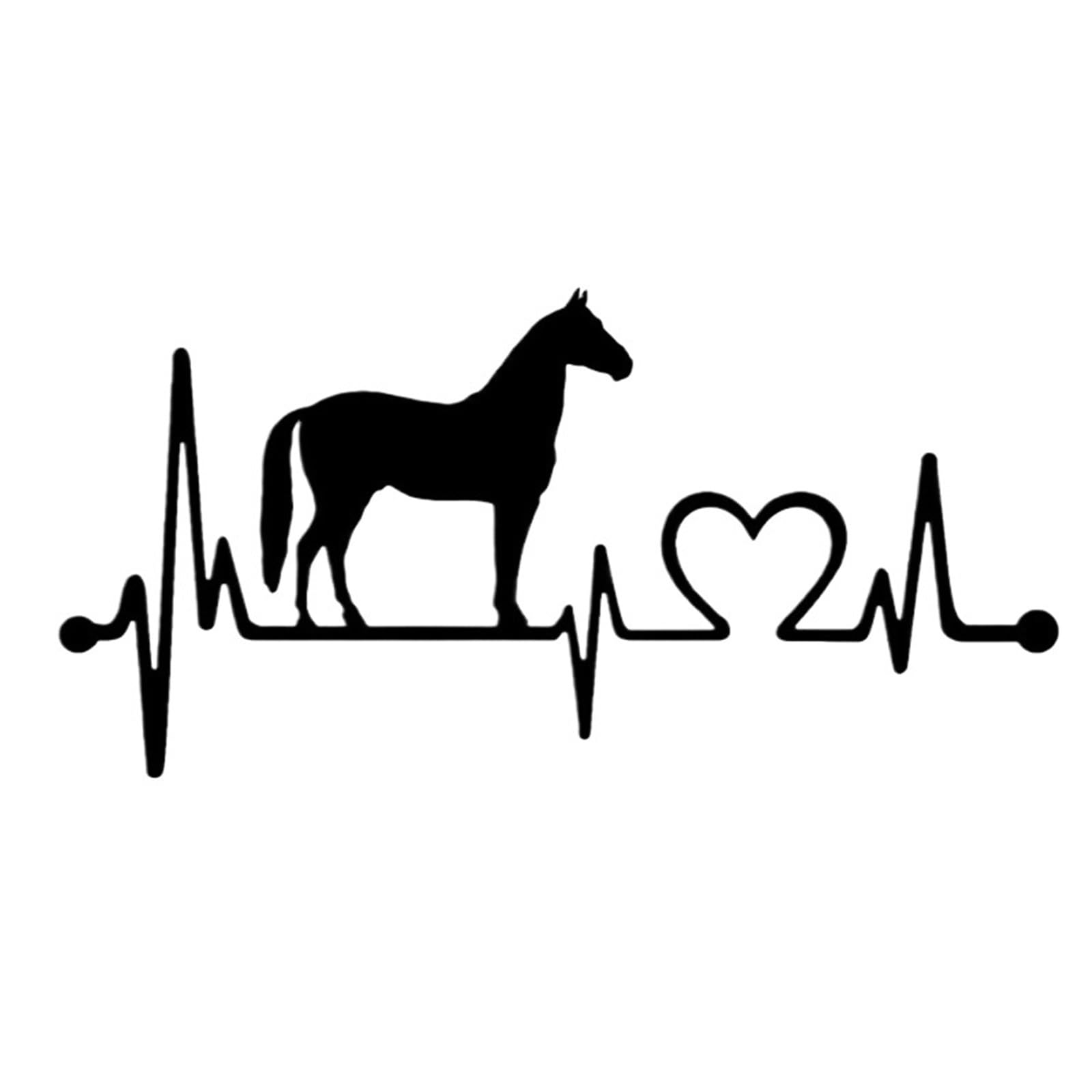 ZUXWUX Car Decal 24x12cm Horse Heartbeat Lifeline Decal Car Sticker Auto Decors On Body Rear Window Laptop(Color1)