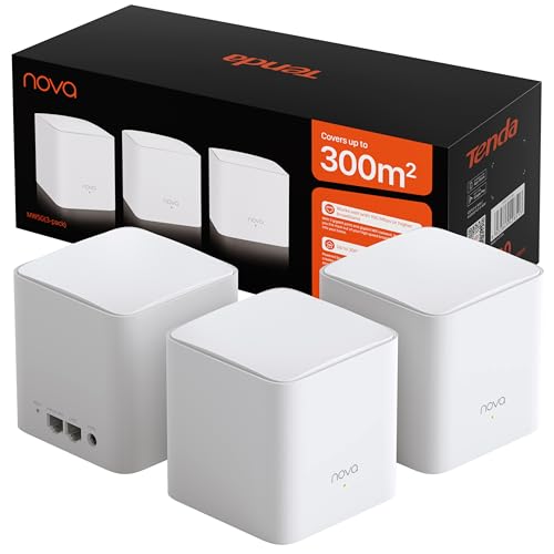 Tenda Nova MW5G Mesh WLAN System - AC1200 Dual Band Mesh Set - empfohlen für Häuser mit 3-4 Schlafzimmern - 6xGigabit Port - Ersetzt Router und Repeater- APP Steuerung - WPA2-3er Pack