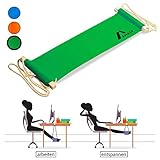 Medida: 16 x 63 cm Amazy Reposapiés de oficina – Práctica hamaca para pies para hogar y oficina – Hamaca para escritorio para trabajar de manera más cómoda (Verde)