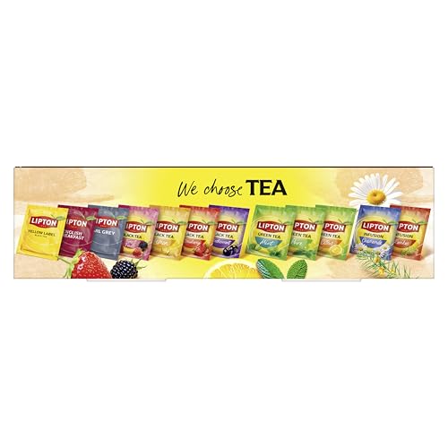 Lipton | Premium Collection | 180 Teebeutel mit 12 Tee Sorten | für Küche, Büro & Gastronomie | Schwarztee, Grüntee & Kräutertee | pflanzenbasierte, einzeln verpackte Sachets