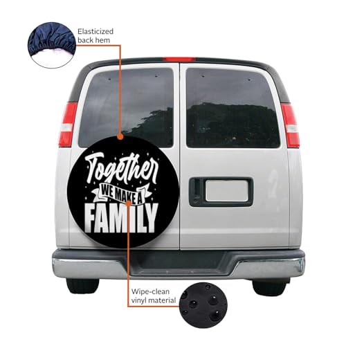 Together we Make a Family Family Team Reunion Group Spare Tire Cover, Wheel Cover with Wolf Print Waterproof Dust-Proof Universal Fit 15 inch3