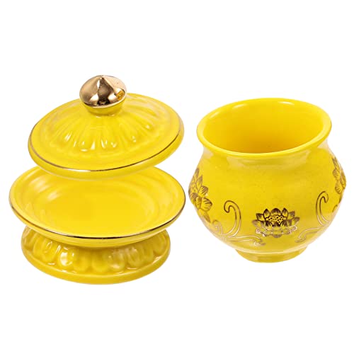 ABOOFAN Tazza Cerimoniale Porcellana Per Offerte Buddiste Contenitore Sacro Per Coppa Decorativa Per Meditazione e Decorazione Accessori Per Pratiche Spirituali