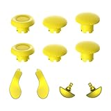 Hzxkqmil PS5 Edgeコントローラー用交換用ジョイスティック、サムスティックグリップスティック6本、バックパドル4個 メタルトリガーパドル PS5 Edgeコントローラー用交換可能なアクセサリー、ゴールド