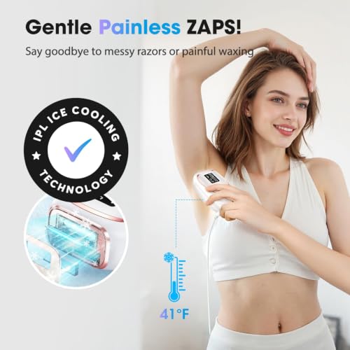Image of Laser Hair Removal Device for Women & Men, At-Home IPL Device 45F Ice-Cooling for Painless & Long-Lasting Results, Visible Results in 3 Weeks,Full Body & Bikini Line, Off White
