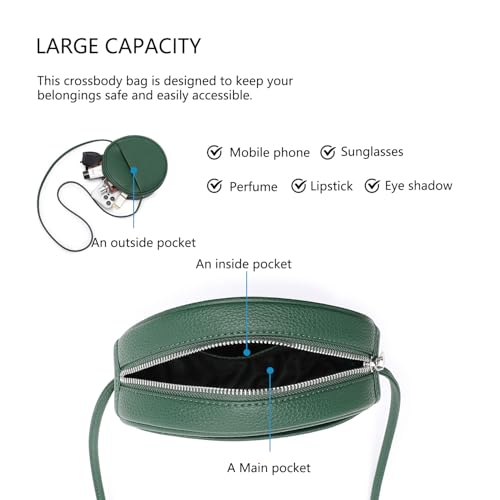 Image of Circle Crossbody Bag for Women NYLON Circle Purse with Zipper Adjustable Knot Shoulder Straps