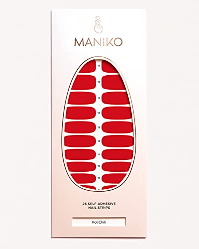 MANIKO® Hot Chili - Selbstklebende Nagelfolie aus Nagellack - Nagelaufkleber für bis zu 4 Anwendungen - Vegan…