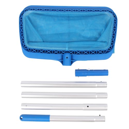Rete per la pulizia della piscina, setaccio per piscina, asta lunga, rete per skimmer per foglie a foro fine per piscine, spa e fontane