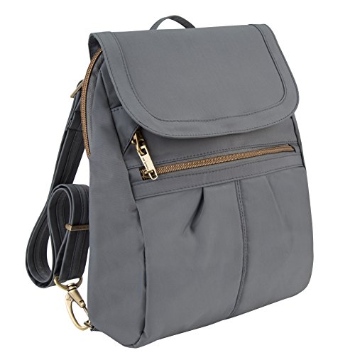 Travelon Anti-theft Signature Slim Multipurpose Backpack, Pewter, One Size