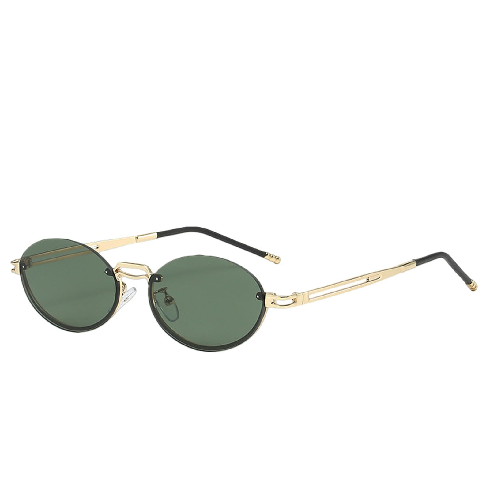 Gyios sunglasses Trendy Rimless Punk Metal Gradient Lens Oval Sun Glasses Protection Frameless Shades For Women & Me