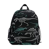 Aflyko Dinosaurs Fossils Black Kids Backpack for Daycare Bookbag for Kindergarten Daypack for Toddle