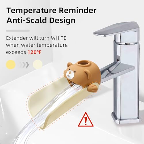 Image of Sink Faucet Extender for Hand Washing with Water Temperature Sensing Design - Sink Spout Extension for Bathroom Kitchen Bath Tub Sink
