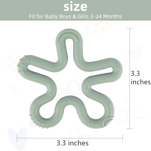 Fu Store 3 Pack Coral Flower Ring Teether Baby Teething Toys Silicone Teether Ring Toys for Babies 0-6 0-12 0-24 0-36 Months Easy to Grasp Clean Infant Teething Relief Soothing Sore Gums — view 4