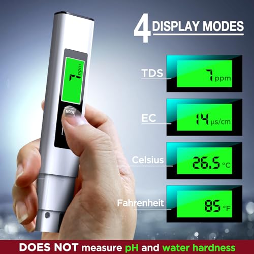 2025 All-New 4 in 1 Tds Meter Digital Water Tester - Accurate and Reliable TDS EC & Temp(°C,°F) Meter - 0-9999ppm - Professional Testing for Drinking Water, RO/DI System, Aquariums etc by MEXYBE - Image 2