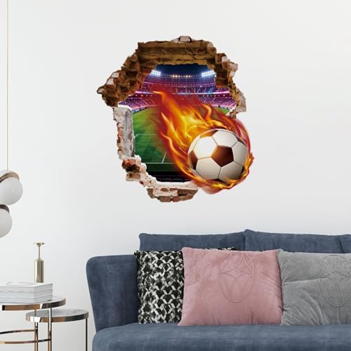Vinilo Decorativo de Fútbol con Llama Dinámica 40x40 cm miniatura 5