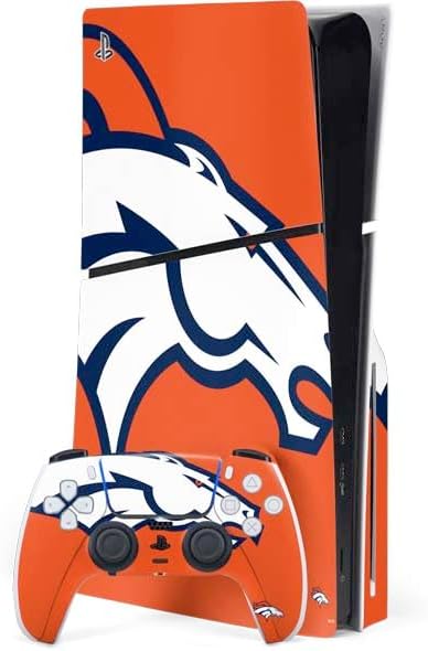 Skinit Decal Gaming Skin Compatible with PS5 Slim Disk Bundle - Officially Licensed NFL Denver Broncos Large Logo Design