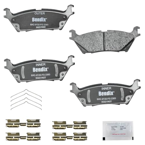 Image of Bendix Priority1 CFC2383 Ceramic Rear Brake Pads for Ford Expedition 2024-2023, F-150 2023-2021, F-150 Lightning 2022, Lincoln Navigator 2024-2023