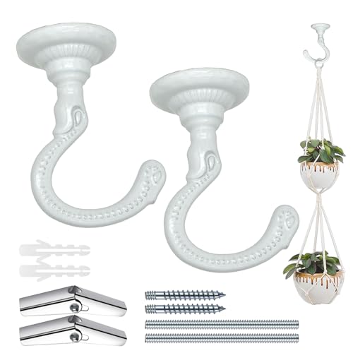 Evsteluo 2 Sets Heavy-Duty Ceiling Hooks with Complete Kit –