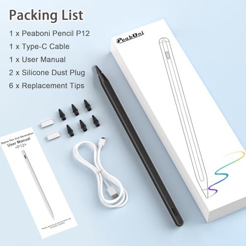 Crayon iPad Pro M4 charge magnétique stylet sans fil iPad Air M2 Mini 7 noir