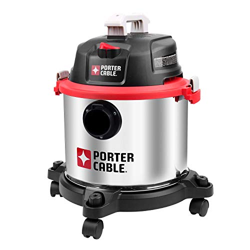 Porter-Cable 5 Gallon Wet Dry Vacuum, 4 Peak HP Stainless Steel 3 in