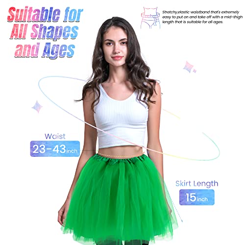 Jupe tutu en tulle vert avec 4 couches superposées volumineuses